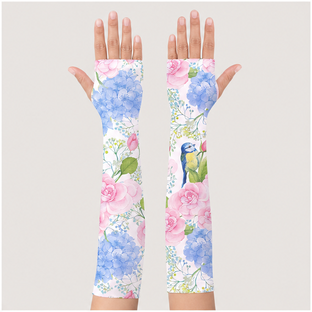 Gardening Sleeves Farm Sun Protection Arm Cooling Sleeves Thorn Proof Garden for Women Men with Thumb Hole - back view