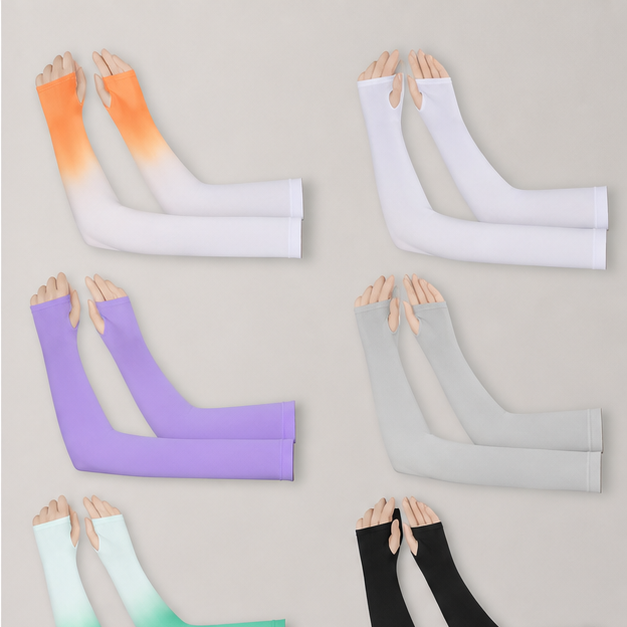 6 Pairs UV Sun Protection Arm Sleeves to Cover Arms for Women Compression Sleeves for Men - back view