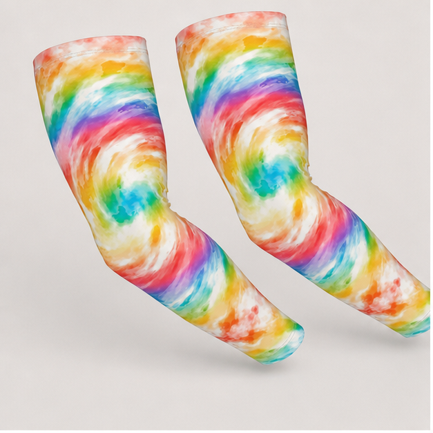 Tie Dye Sun Protection Arm Sleeves Cooling Compression Sleeves for Men & Women - front view