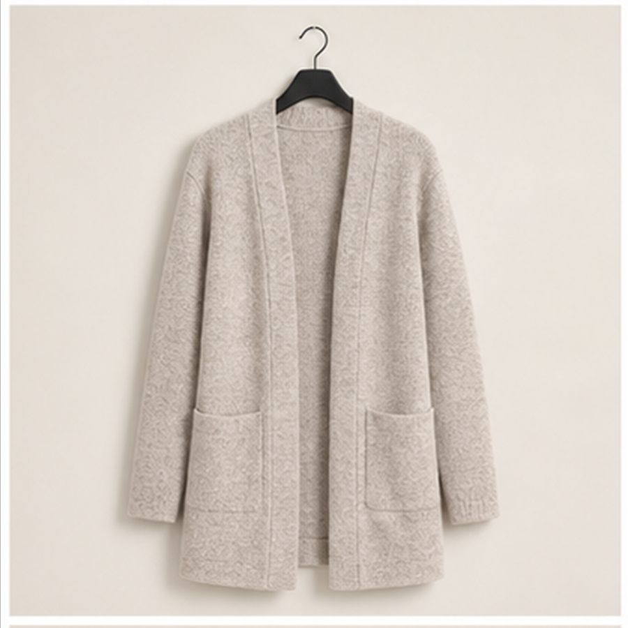 Women Lightweight Open Front Cardigans Casual Loose Fall Outfits with Pockets - front view
