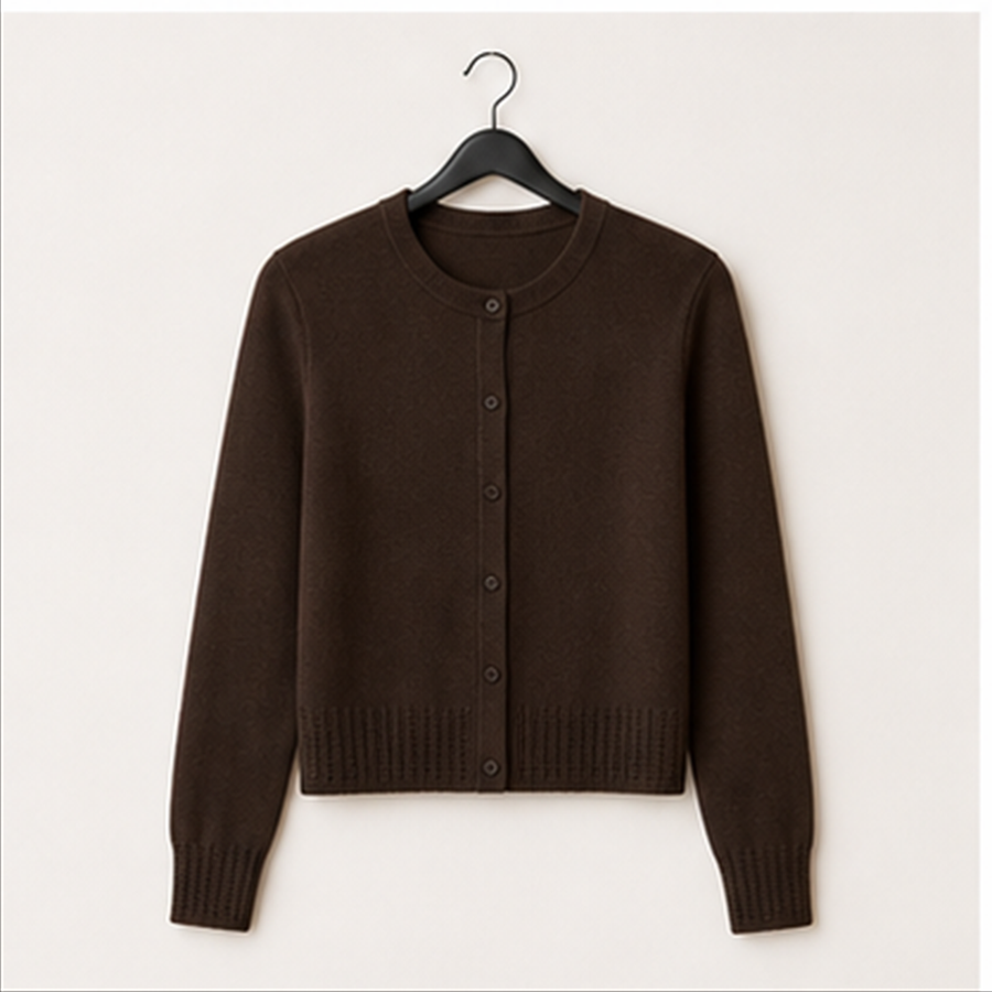 Women's Cropped Cardigan Sweater Lightweight Soft Knit ong Sleeve Crew Neck Button Down ressy Cute Versatile Outfits pring Fa